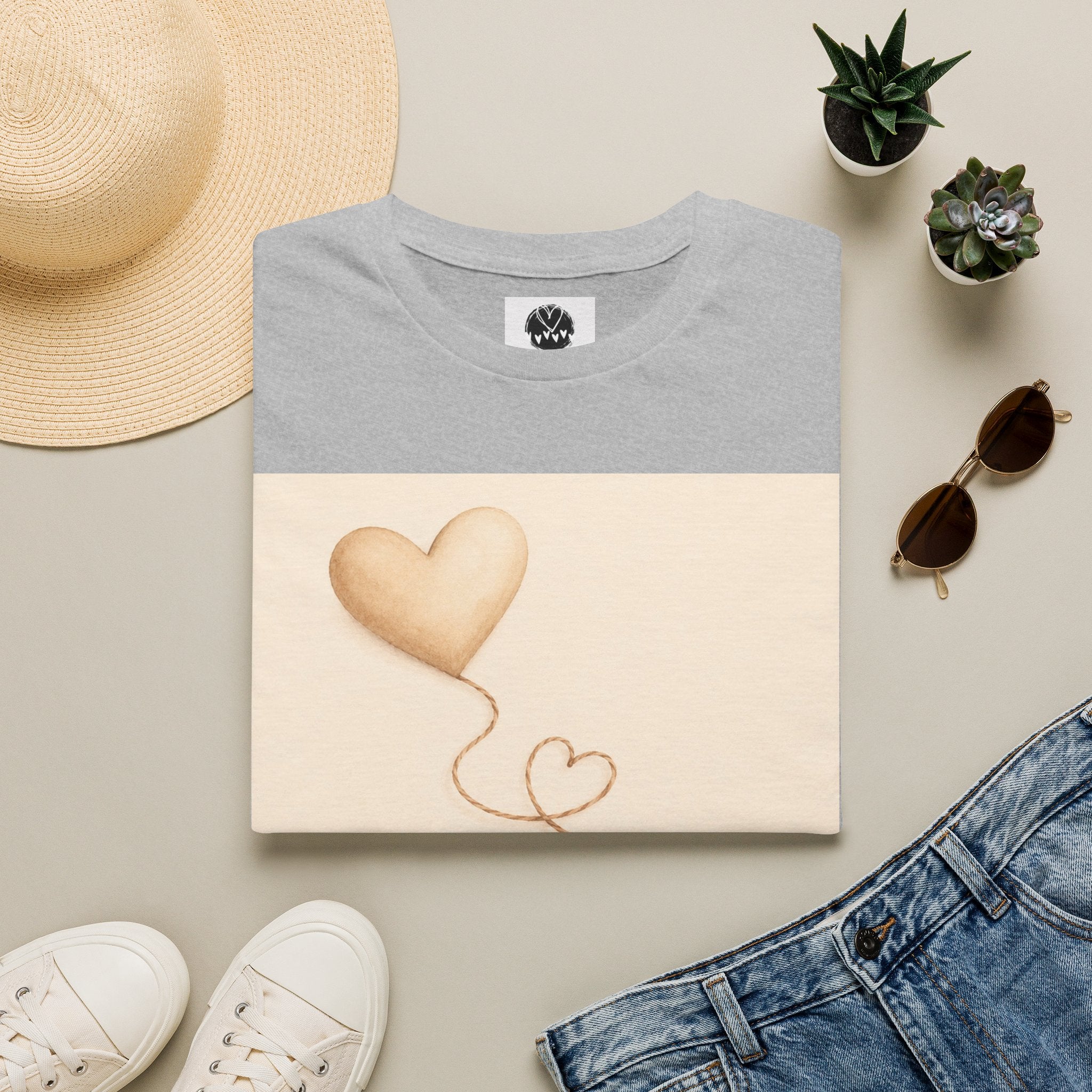 Connected Hearts Tee | Love Balloon Illustration | Heart2Heart