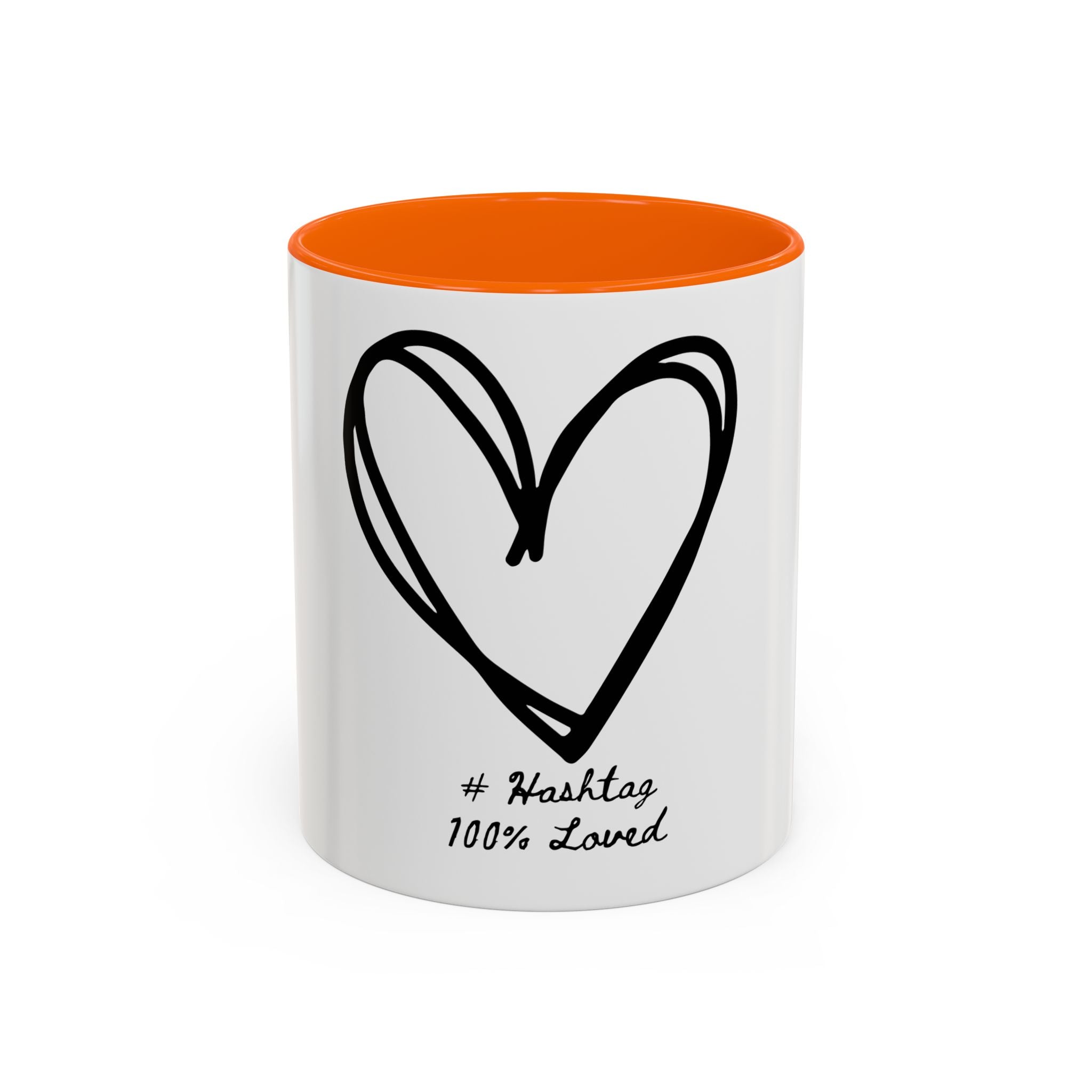 "Pure Love" Ceramic Mug — Black Sketch Heart (11oz & 15oz)