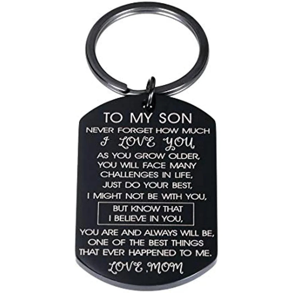 Son Gifts From Mom To My Son I Love You Keychain Gift for Him Boys Men Inspirational Keyring Birthday Graduation Christmas Gifts