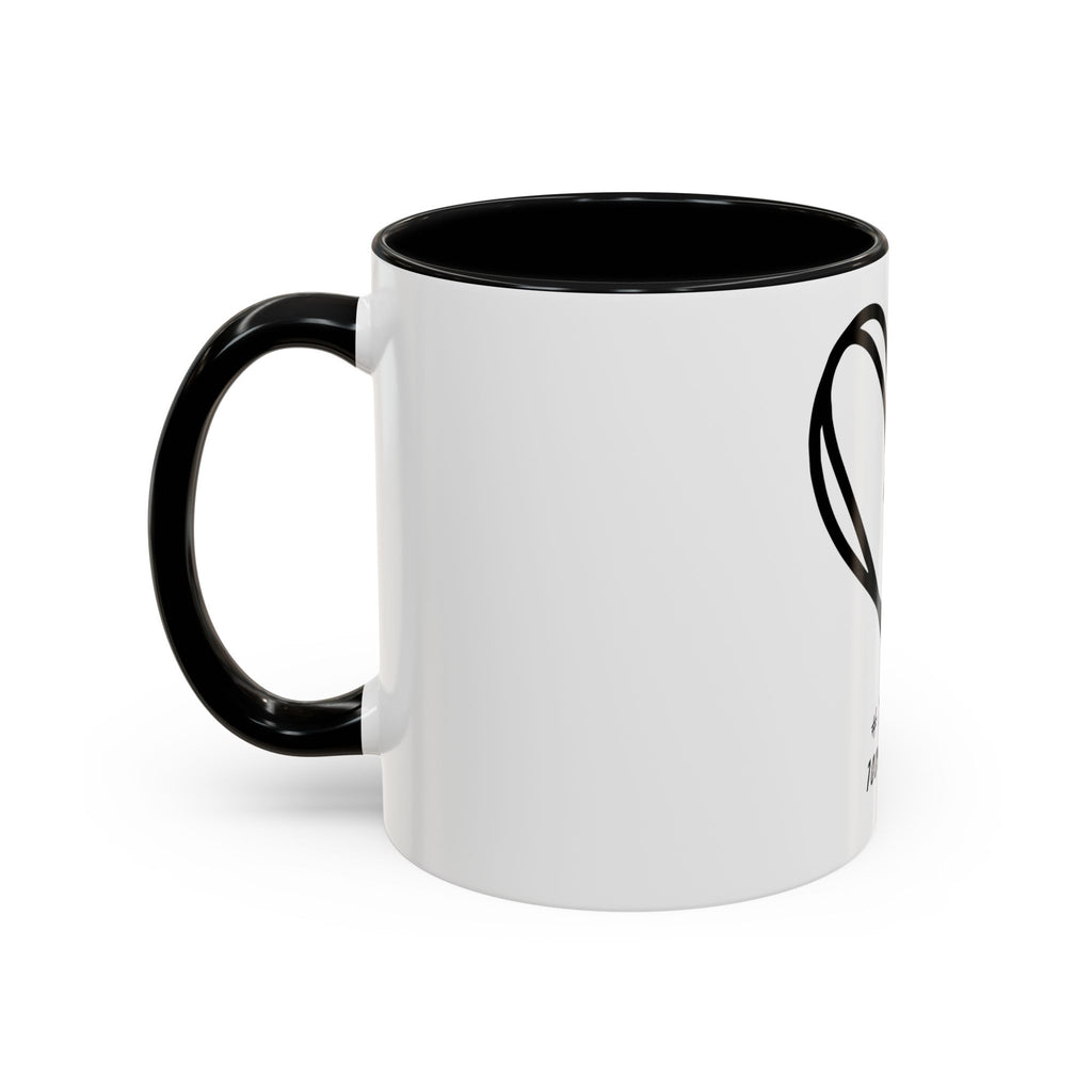 "Pure Love" Ceramic Mug — Black Sketch Heart (11oz & 15oz)