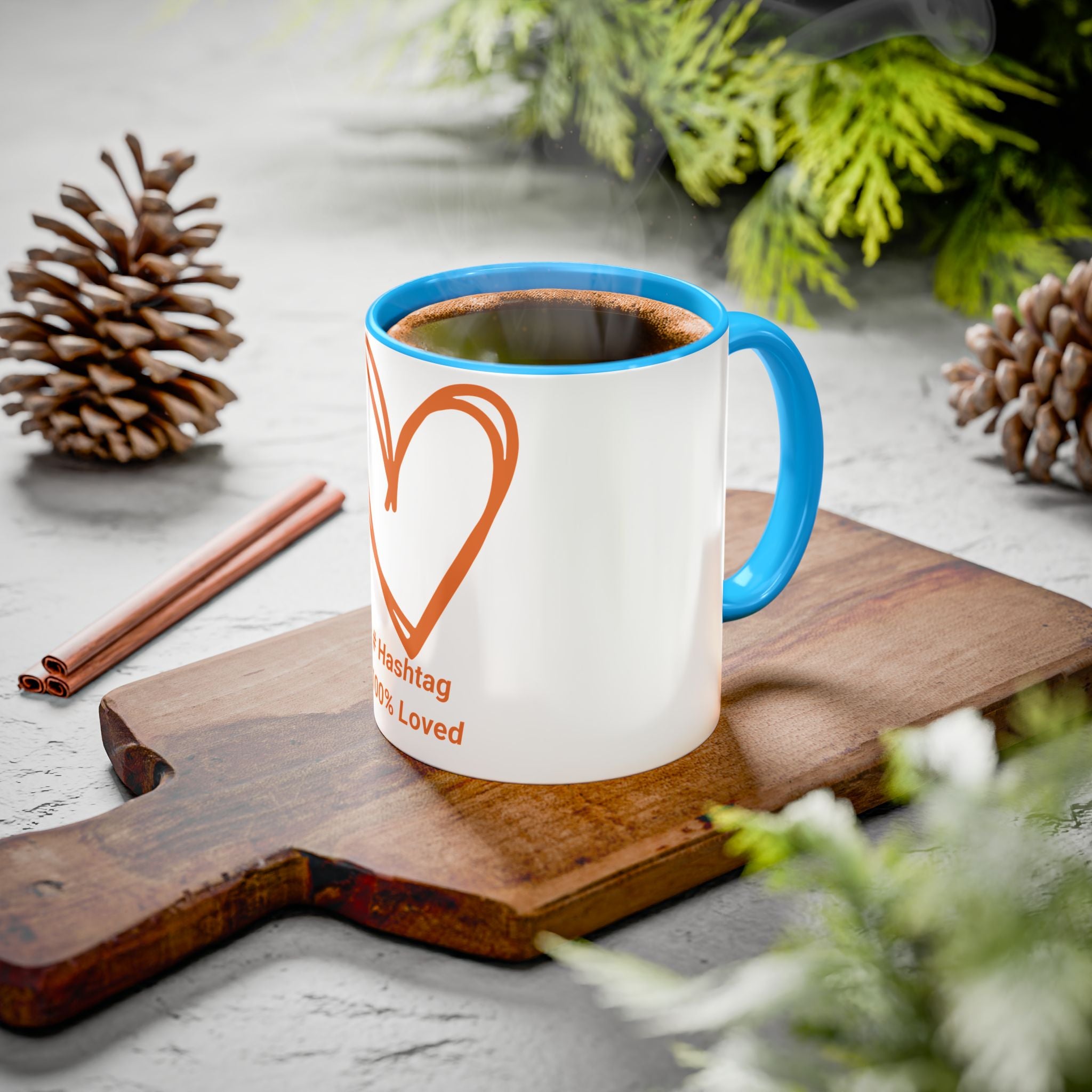"Warm Your Soul" Ceramic Mug — Orange Heart Accent (11oz & 15oz)