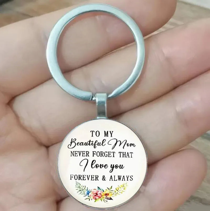 1pc To My Beautiful Mom I Love You Forever & Always Keychain, Birthday Gift From Daughter Son And Men, Mothers Day Gift