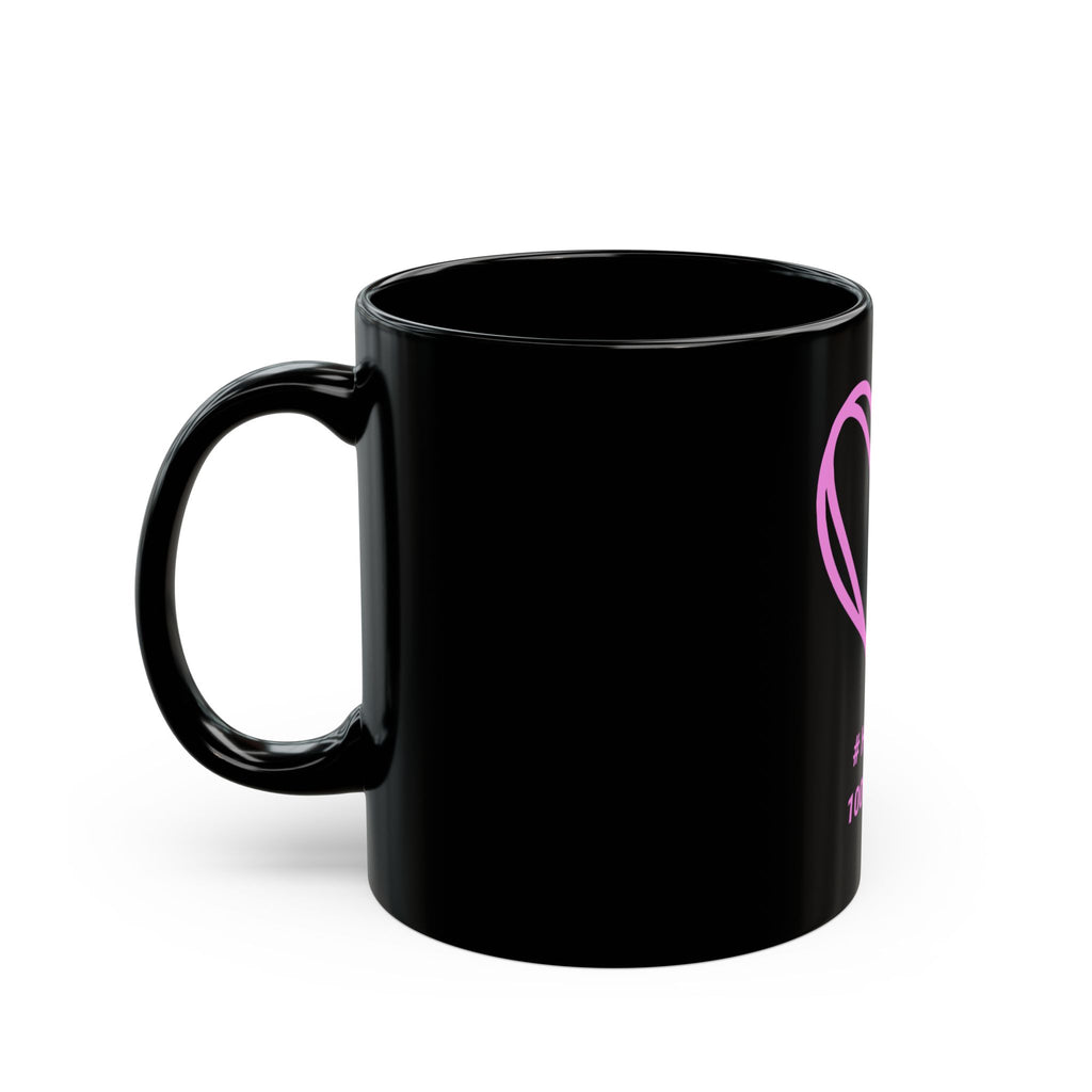 "100% Loved" Ceramic Mug — Classic Black Heart (11oz & 15oz)