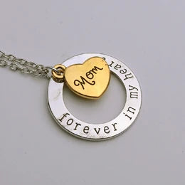 Dad Sister Uncle Aunt Mom Brother Son Grandpa Grandma Daughter Forever In My Heart Jewelry Pendant Necklace Father's Day Gift