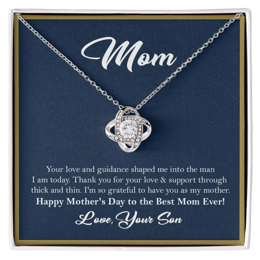 To My Mom Necklace Gift From Son Women Girl Christmas Birthday Mother Fashion Jewelry Love Knot Necklace 2024 Dropshipping