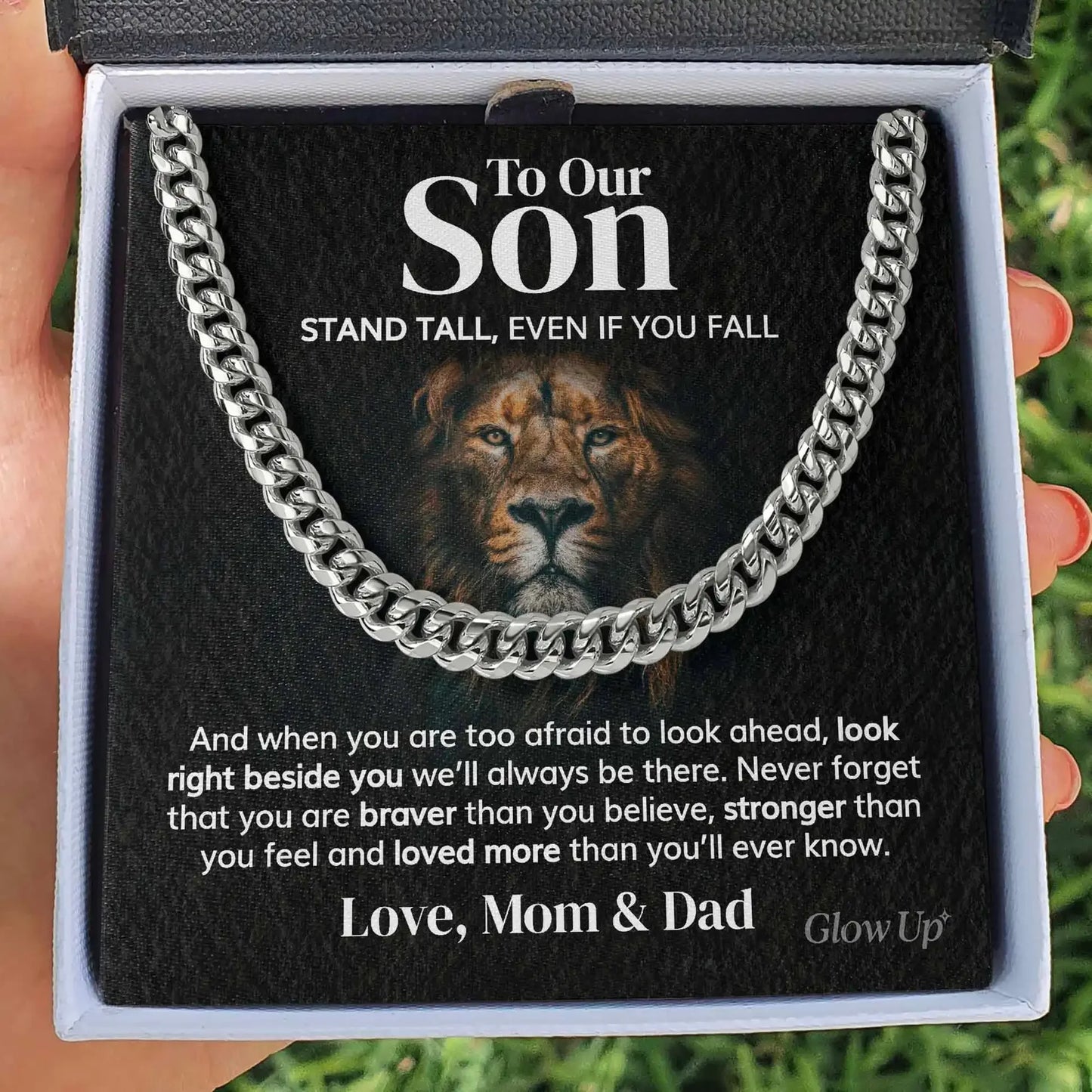 Gift To My Son Stainless Steel Cuban Chain Men Boy Chain Necklace From Parents Birthday Gifts Silver Jewelry Dropshipping