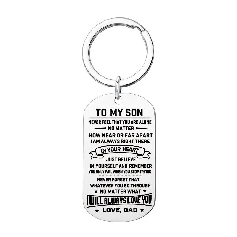 Dog Tags Pendant Necklace Family Jewelry To My Son Daughter I Will Always Love You Love Dad Mom Necklace Military Army Cards