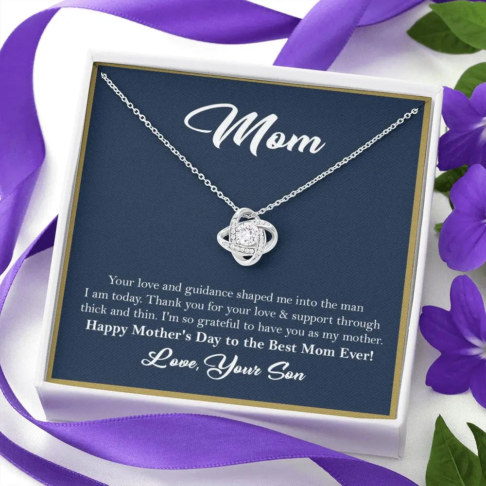 To My Mom Necklace Gift From Son Women Girl Christmas Birthday Mother Fashion Jewelry Love Knot Necklace 2024 Dropshipping