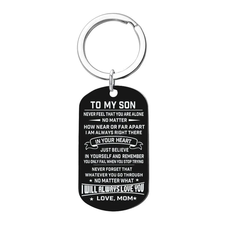 Dog Tags Pendant Necklace Family Jewelry To My Son Daughter I Will Always Love You Love Dad Mom Necklace Military Army Cards