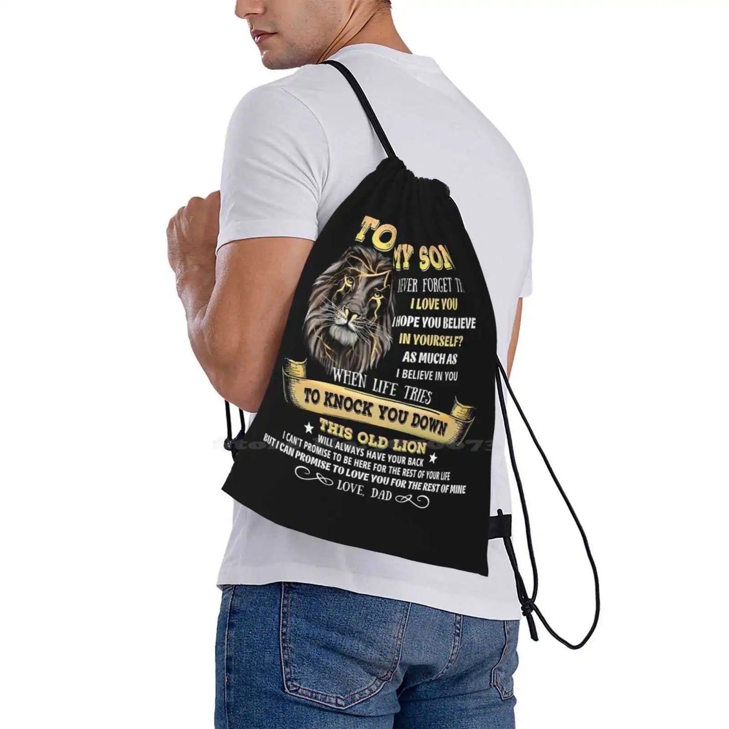 Gift To My Son From Dad, Lion To My Son From Dad, Never Forget That I Love You Hot Sale Schoolbag Backpack Fashion Bags To My