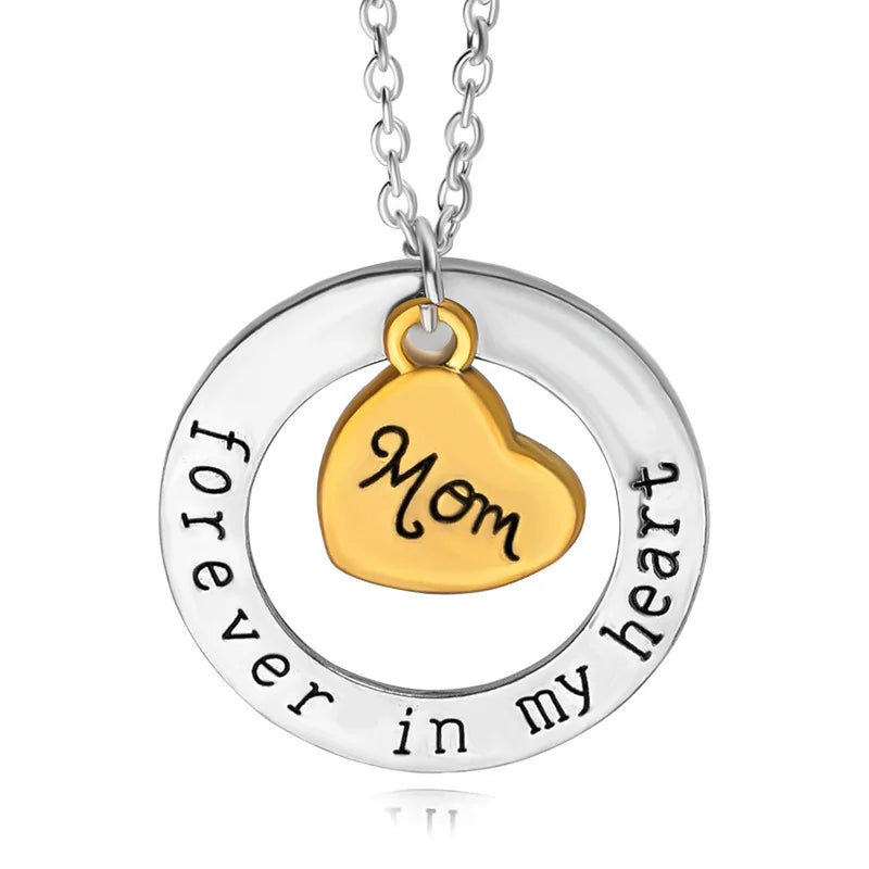 Dad Sister Uncle Aunt Mom Brother Son Grandpa Grandma Daughter Forever In My Heart Jewelry Pendant Necklace Father's Day Gift