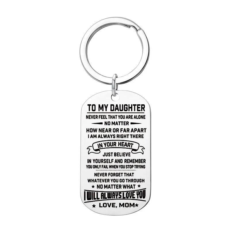 Dog Tags Pendant Necklace Family Jewelry To My Son Daughter I Will Always Love You Love Dad Mom Necklace Military Army Cards