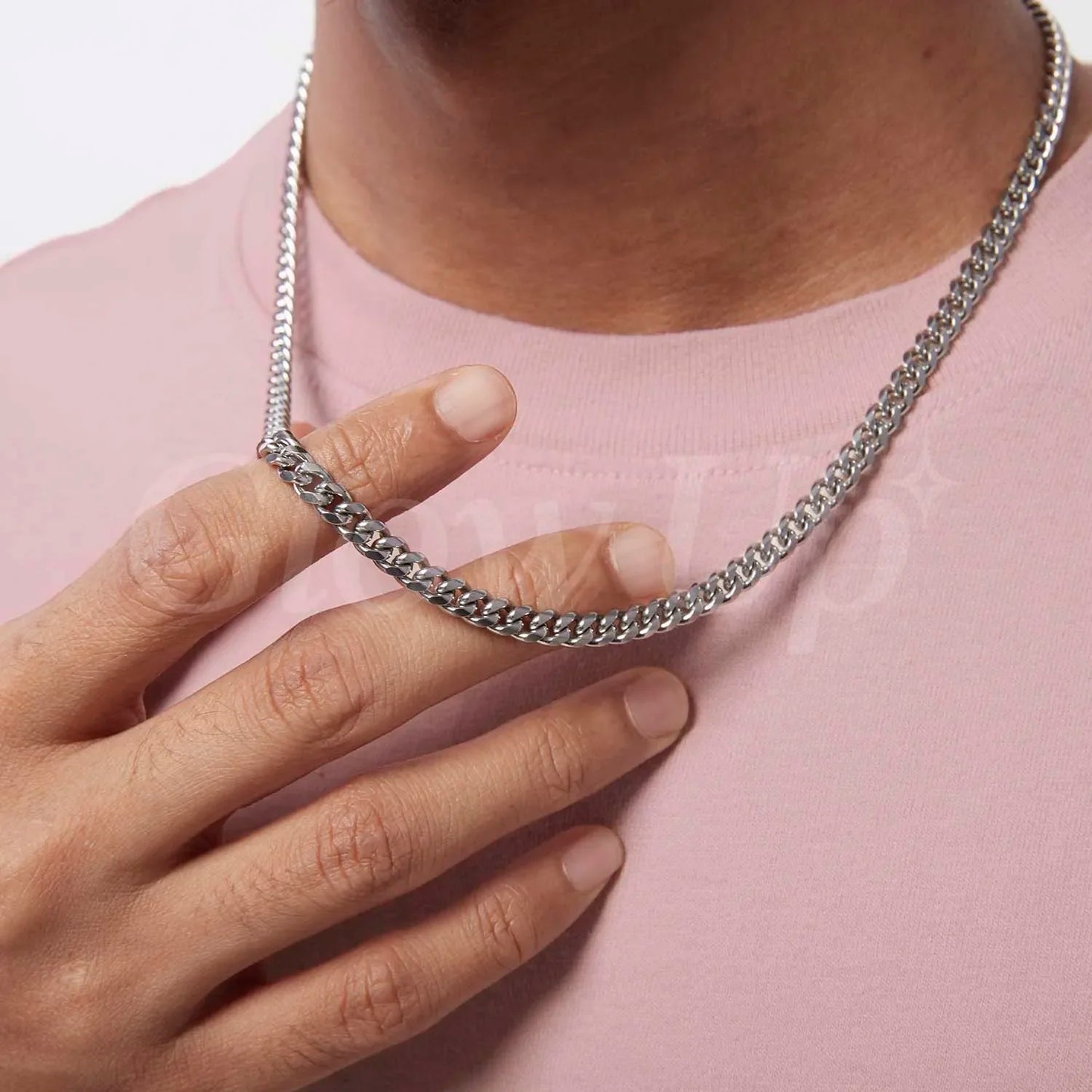 Gift To My Son Stainless Steel Cuban Chain Men Boy Chain Necklace From Parents Birthday Gifts Silver Jewelry Dropshipping