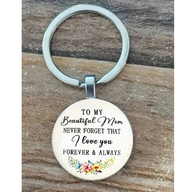 1pc To My Beautiful Mom I Love You Forever & Always Keychain, Birthday Gift From Daughter Son And Men, Mothers Day Gift